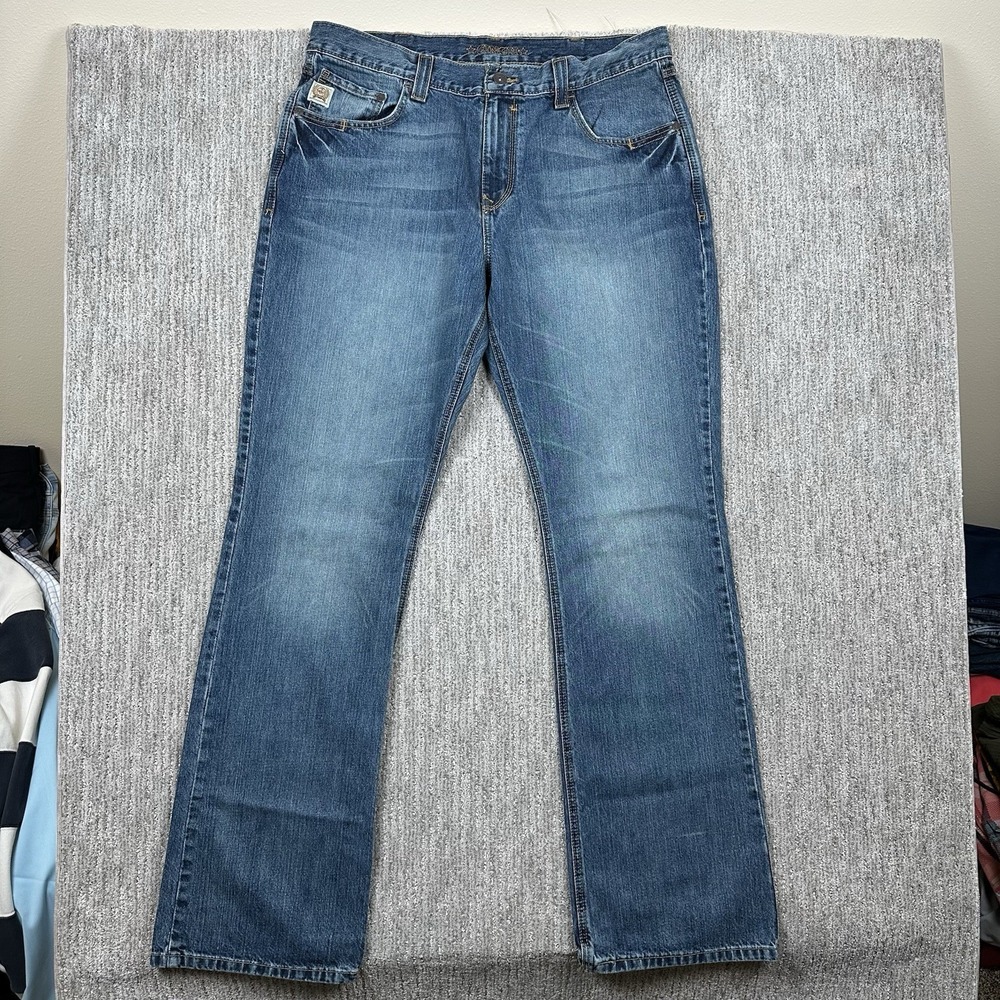 CINCH Carter Jeans Relaxed Boot Cut Rodeo Western Distressed Denim 38 X 38 Men's